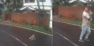 കൊണ്ടോട്ടിയിൽ മുട്ടിലിഴഞ്ഞ് നടുറോഡിലെത്തിയ കുഞ്ഞ് അത്ഭുതകരമായി രക്ഷപെട്ടു