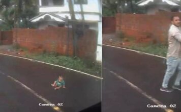 കൊണ്ടോട്ടിയിൽ മുട്ടിലിഴഞ്ഞ് നടുറോഡിലെത്തിയ കുഞ്ഞ് അത്ഭുതകരമായി രക്ഷപെട്ടു