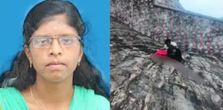ക്ഷേത്ര സന്ദർശനത്തിനുശേഷം കുരങ്ങുകൾക്ക് പഴം നൽകുന്നതിനിടെ മലമുകളിൽ നിന്ന് വീണ് നവവധുവിന് ദാരുണാന്ത്യം