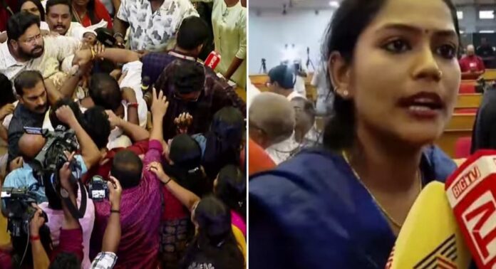 തിരുവനന്തപുരം കോർപ്പറേഷനിലെ കയ്യാങ്കളിയിൽ ബിജെപിക്കെതിരെ രൂക്ഷ വിമർശനവുമായി കൗണ്സിലർ വൈഷ്ണ സുരേഷ് തിരുവനന്തപുരം കോർപ്പറേഷനിലെ കയ്യാങ്കളിയിൽ ബിജെപിക്കെതിരെ രൂക്ഷ വിമർശനവുമായി കൗണ്സിലർ വൈഷ്ണ സുരേഷ്