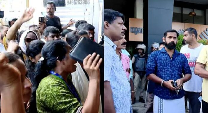 എലോഹിം വർഷിപ്പ് സെന്ററിൽ ബിജെപി പ്രതിഷേധം എലോഹിം വർഷിപ്പ് സെന്ററിൽ ബിജെപി പ്രതിഷേധം