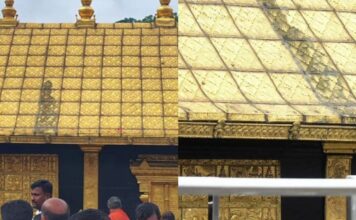 ശബരിമല ശ്രീകോവിലിന് മുകളിലെ അസാധാരണ നിറവ്യത്യാസം ; സ്വർണം പൊതിഞ്ഞ മേൽക്കൂരയിൽ വീണത് നെയ്യ് എന്ന് സ്ഥിരീകരണം