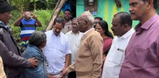 ചിന്നക്കനാലിൽ കാട്ടാനയാക്രമണത്തിൽ കൊല്ലപ്പെട്ട മാരിയുടെ കുടുംബത്തെ സിപിഎം നേതാക്കൾ സന്ദർശിച്ചു