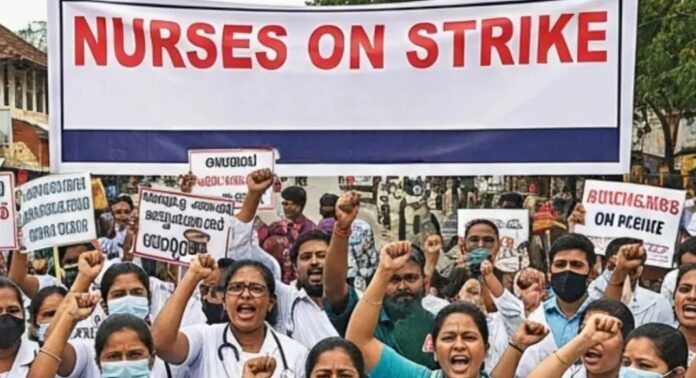 തൃശൂരിൽ നാളെ സൂചന പണിമുടക്കുമായി നഴ്സുമാർ തൃശൂരിൽ നാളെ സൂചന പണിമുടക്കുമായി നഴ്സുമാർ