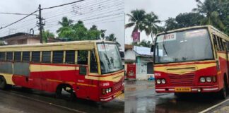 യാത്രയ്ക്കിടെ കെഎസ്ആര്ടിസി ബസിന്റെ ടയര് ഊരി തെറിച്ചു