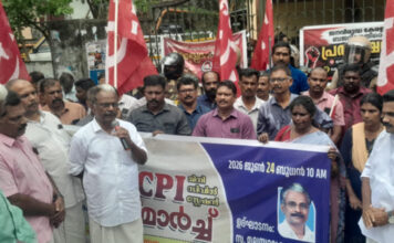 പി.എം ശ്രീ പദ്ധതി നടപ്പാക്കുവാനുള്ള നീക്കം സര്ക്കാര് ഉപേക്ഷിക്കുക ; സി.പി.ഐ കോന്നി മണ്ഡലം കമ്മറ്റി പ്രതിഷേധ മാര്ച്ച് നടത്തി