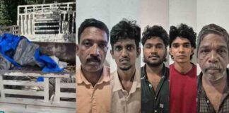 മലപ്പുറം വഴിക്കടവ് കെഎസ്ഇബി ഓഫീസിൽ അലുമിനിയം കമ്പി മോഷണം ; ജീവനക്കാരനും കരാർ തൊഴിലാളികളും അടക്കം അഞ്ച് പേർ പിടിയിൽ
