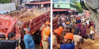 കൊട്ടാരക്കരയിൽ ടിപ്പർ ലോറി ബസ് സ്റ്റോപ്പിലേക്ക് പാഞ്ഞു കയറി ; മൂന്ന് പേര്ക്ക് ദാരുണാന്ത്യം