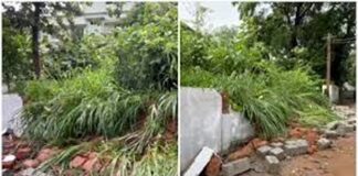 പാലക്കാട് ചെർപ്പുളശ്ശേരി ഗവൺമെൻ്റ് വൊക്കേഷണൽ ഹയർ സെക്കന്ററി സ്കൂളിന്റെ ചുറ്റുമതിൽ തകർന്നു വീണു