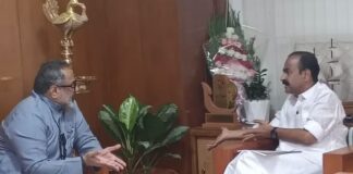 മുഖ്യമന്ത്രി വി.ഡി സതീശനുമായി ബി.ജെ.പി സംസ്ഥാന അധ്യക്ഷൻ രാജീവ് ചന്ദ്രശേഖർ കൂടിക്കാഴ്ച നടത്തി