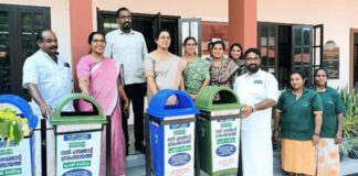 പഴവങ്ങാടി ഗ്രാമപഞ്ചായത്തിൽ പ്ലാസ്റ്റിക് – പേപ്പർ മാലിന്യ സംസ്കരണത്തിനായി ‘ട്വിൻ ബിന്നുകൾ’ സ്ഥാപിച്ചു