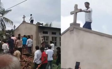 പശ്ചിമ ബംഗാളില് നിര്മാണത്തിലിരിക്കുന്ന ക്രിസ്ത്യന് പള്ളി തകര്ത്ത് ഹിന്ദുത്വവാദികള്