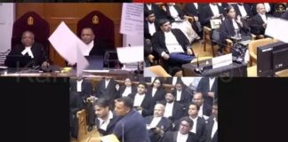 സുപ്രിംകോടതിയിൽ കേസ് പരിഗണിക്കുന്നതിനിടെ ഹർജിക്കാരൻ ജസ്റ്റിസിനെ അസഭ്യം വിളിക്കുകയും പേപ്പറുകൾ വലിച്ചെറിയുകയും ചെയ്തു