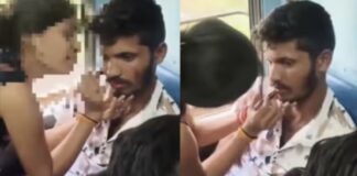 ട്രെയിനിൽ ഉപദ്രവിച്ചയാൾക്ക് യുവതിയുടെ വക ‘മേക്കോവർ’; മുഖത്ത് ലിപ്സ്റ്റിക്ക് തേച്ചുവിട്ട് വ്യത്യസ്തമായ പ്രതികാരം