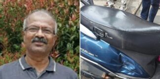 കോഴഞ്ചേരിയിൽ നിർത്തിയിട്ടിരുന്ന കാറിലുള്ളവരുടെ അശ്രദ്ധ മൂലം വാഹനാപകടത്തിൽ സ്കൂട്ടർ യാത്രികൻ മരണപ്പെട്ടു