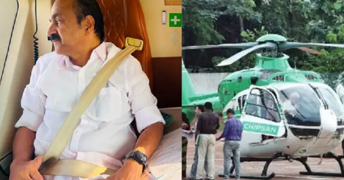 പ്രതികൂല കാലാവസ്ഥ ; മുഖ്യമന്ത്രി വി.ഡി. സതീശൻ സഞ്ചരിച്ച ഹെലിക്കോപ്റ്റർ തിരിച്ചിറക്കി പ്രതികൂല കാലാവസ്ഥ ; മുഖ്യമന്ത്രി വി.ഡി. സതീശൻ സഞ്ചരിച്ച ഹെലിക്കോപ്റ്റർ തിരിച്ചിറക്കി