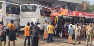 കണമല ഫയർഫോഴ്സ് വാഹനാപകടം ; ബ്രേക്ക് നഷ്ടപ്പെട്ടത് മൂലം
