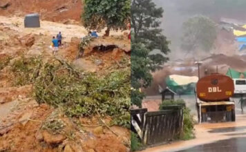വയനാട്ടിലെ മണ്ണിടിച്ചിലിൽ അഞ്ചു പേർ മരിച്ചു ; ഏഴുപേർക്ക് വേണ്ടി തിരച്ചിൽ തുടരുന്നു