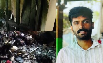 കണ്ണൂരിൽ രക്ഷിതാക്കൾ പണം നൽകാത്തതിൽ പ്രതിഷേധിച്ച് സ്വന്തം വീടിന് തീയിട്ട് യുവാവ്