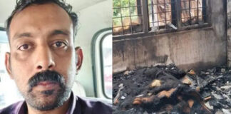 മകനോടുള്ള വ്യക്തിവിരോധം ; യുവാവ് അയൽവാസിയുടെ വീടിന് തീയിട്ടു