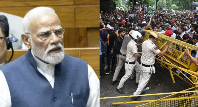ചോദ്യപേപ്പർ ചോർച്ച : ‘യുവാക്കളുടെ ഭാവി അപകടപ്പെടുത്താൻ ശ്രമിക്കുന്നവരെ വെറുതെ വിടില്ല’ ; മൗനം വെടിഞ്ഞ് പ്രധാനമന്ത്രി ചോദ്യപേപ്പർ ചോർച്ച : ‘യുവാക്കളുടെ ഭാവി അപകടപ്പെടുത്താൻ ശ്രമിക്കുന്നവരെ വെറുതെ വിടില്ല’ ; മൗനം വെടിഞ്ഞ് പ്രധാനമന്ത്രി