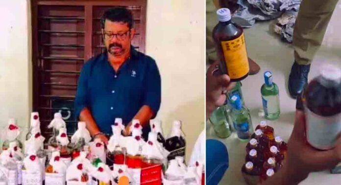 തലസ്ഥാന നഗരത്തിലെ വീട്ടിൽ വ്യാജ മദ്യ നിർമ്മാണ കേന്ദ്രം ; പ്രതി പിടിയിൽ തലസ്ഥാന നഗരത്തിലെ വീട്ടിൽ വ്യാജ മദ്യ നിർമ്മാണ കേന്ദ്രം ; പ്രതി പിടിയിൽ