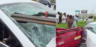 ഇ-റിക്ഷയിലെ കമ്പി തുളച്ചുകയറി കാർ ഡ്രൈവർക്ക് ദാരുണാന്ത്യം ; യാത്രക്കാരി ഗുരുതരാവസ്ഥയിൽ