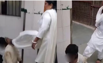 യുപിയിലെ ആശുപത്രിയിൽ രോഗിക്ക് മർദനം ; ദൃശ്യങ്ങൾ പ്രചരിച്ചതോടെ ജീവനക്കാരിക്ക് സസ്പെൻഷൻ
