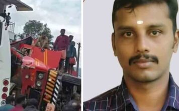 ശബരിമല ഡ്യൂട്ടിക്കിടെയുണ്ടായ വാഹനാപകടത്തിൽ ഫയർ ഫോഴ്സ് ഉദ്യോഗസ്ഥൻ മരിച്ചു