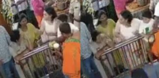ബിജെപി എംഎൽഎയുടെ മകൾ ക്ഷേത്രത്തിൽ വനിതാ എസ്ഐയുടെ മുഖത്തടിച്ച സംഭവം ; വീഡിയോ പുറത്ത്; രണ്ടുപേരും പരാതി നൽകി