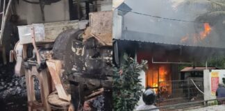 തൃശൂര് തളിക്കുളത്ത് ഓയില് മില്ലില് വൻ തീപിടിത്തം