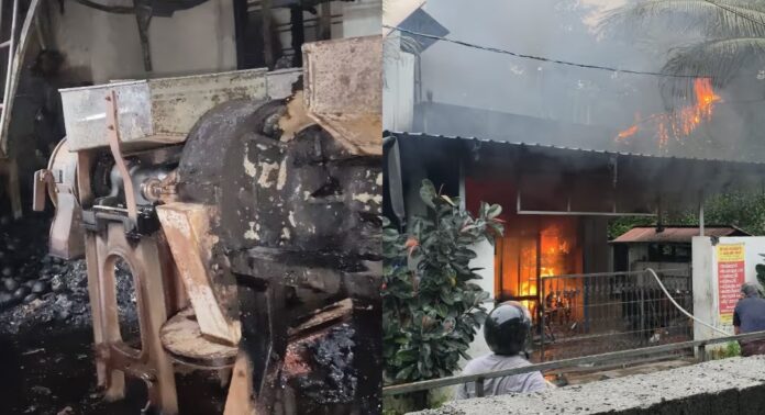 തൃശൂര് തളിക്കുളത്ത് ഓയില് മില്ലില് വൻ തീപിടിത്തം തൃശൂര് തളിക്കുളത്ത് ഓയില് മില്ലില് വൻ തീപിടിത്തം