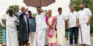 പുതമൺ അപ്പ്രോച്ച് റോഡിലെ വിള്ളൽ ; എം.എൽ.എ. സ്ഥലത്തെത്തി സ്ഥിതിഗതികൾ വിലയിരുത്തി
