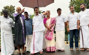 പുതമൺ അപ്പ്രോച്ച് റോഡിലെ വിള്ളൽ ; എം.എൽ.എ. സ്ഥലത്തെത്തി സ്ഥിതിഗതികൾ വിലയിരുത്തി