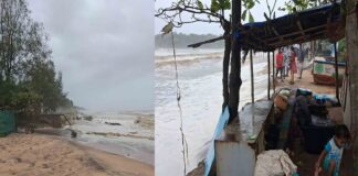 കാസർകോട് കടലാക്രമണം രൂക്ഷം ; ബേക്കൽ ബീച്ച് മതിൽ തകർന്നു