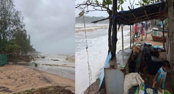 കാസർകോട് കടലാക്രമണം രൂക്ഷം ; ബേക്കൽ ബീച്ച് മതിൽ തകർന്നു കാസർകോട് കടലാക്രമണം രൂക്ഷം ; ബേക്കൽ ബീച്ച് മതിൽ തകർന്നു