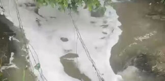 കൂട്ടാർ പുഴയിൽ പതഞ്ഞുപൊങ്ങി അജ്ഞാത രാസമാലിന്യം