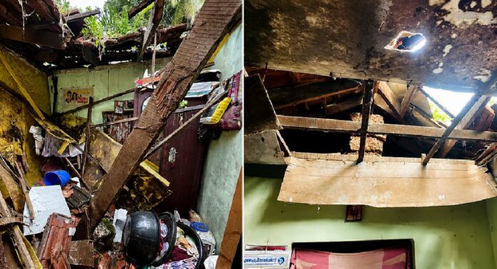 പഴയങ്ങാടിയിൽ കനത്ത മഴയിൽ വീടിന്റെ മേൽക്കൂര തകർന്നു വീണു പഴയങ്ങാടിയിൽ കനത്ത മഴയിൽ വീടിന്റെ മേൽക്കൂര തകർന്നു വീണു
