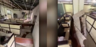ഇടുക്കി ജില്ലാ ശിശു സംരക്ഷണ യൂണിറ്റ് ഓഫീസിന്റെ സീലിംഗ് തകർന്നു വീണു