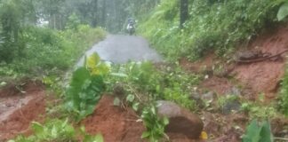വെച്ചൂച്ചിറ കക്കുടുക്ക റോഡിൽ മണ്ണിടിച്ചിൽ : റോഡ് ഗതാഗതയോഗ്യമാക്കാൻ ഡിവൈഎഫ്ഐ പ്രവർത്തകർ രംഗത്ത്
