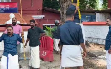 മ്യൂസിയം സ്റ്റേഷന് മുന്നിലെ ഇഡി കേസ് പ്രതികളുടെ ഓണാഘോഷം ; വീഴ്ച വരുത്തിയ പോലീസുകാരെ എആർ ക്യാമ്പിലേക്ക് മാറ്റും