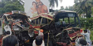 അടൂരില് ബസും ലോറിയും വാനും കൂട്ടിയിടിച്ചു : പത്തോളം പേര്ക്ക് പരിക്ക്