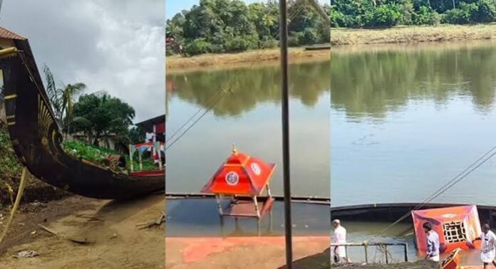 ആറന്മുളയിലെ തിരുവോണത്തോണി പമ്പയാറ്റിൽ മുങ്ങി ആറന്മുളയിലെ തിരുവോണത്തോണി പമ്പയാറ്റിൽ മുങ്ങി