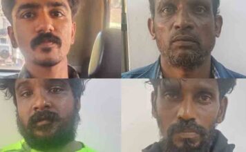പട്രോളിങ്ങിനിടെ പോലീസ് ഉദ്യോഗസ്ഥനെ സിറിഞ്ചുകൊണ്ട് ആക്രമിച്ച നാല് പേര് അറസ്റ്റില്