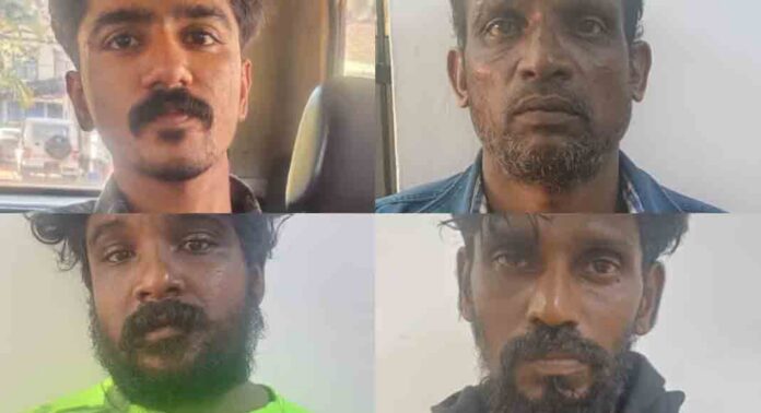 പട്രോളിങ്ങിനിടെ പോലീസ് ഉദ്യോഗസ്ഥനെ സിറിഞ്ചുകൊണ്ട് ആക്രമിച്ച നാല് പേര് അറസ്റ്റില് പട്രോളിങ്ങിനിടെ പോലീസ് ഉദ്യോഗസ്ഥനെ സിറിഞ്ചുകൊണ്ട് ആക്രമിച്ച നാല് പേര് അറസ്റ്റില്
