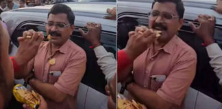 കൈക്കൂലി വാങ്ങി കേസ് ഒതുക്കിതീർത്തു ; കാലാവധി കഴിഞ്ഞ ബിസ്കറ്റ് ഉദ്യോഗസ്ഥന്റെ വായിൽ തിരുകി ജനക്കൂട്ടം