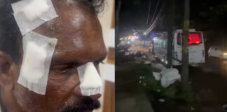 മലപ്പുറത്ത് ടൂറിസ്റ്റ് ബസ് തടഞ്ഞുനിർത്തി ഡ്രൈവറെ ഹെൽമറ്റ് കൊണ്ട് തലക്കടിച്ച് ബൈക്ക് യാത്രികന്