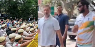 പെല്ലറ്റ് ഗൺ ആക്രമണം : പരിക്കേറ്റയാളെയും കൂട്ടി പോലീസ് സ്റ്റേഷനിലെത്തി രാഹുൽ ഗാന്ധി ; കേസെടുക്കണമെന്നാവശ്യം