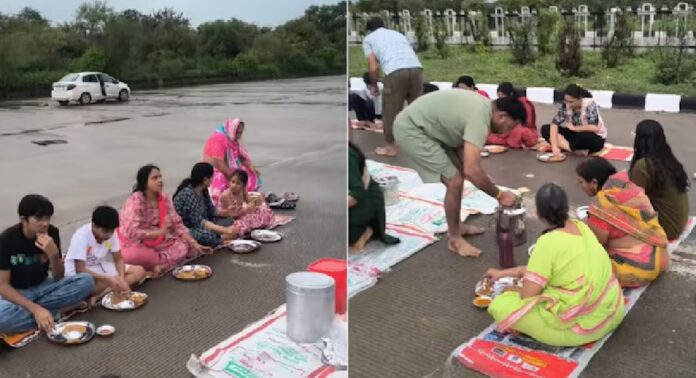 പുതിയതായി ഉദ്ഘാടനം ചെയ്ത എക്സ്പ്രസ്വേ പിക്നിക്ക് സ്പോട്ടാക്കി മാറ്റി കുടുബം പുതിയതായി ഉദ്ഘാടനം ചെയ്ത എക്സ്പ്രസ്വേ പിക്നിക്ക് സ്പോട്ടാക്കി മാറ്റി കുടുബം