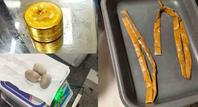 വൻ സ്വർണവേട്ട ; രണ്ടാഴ്ചയിൽ കസ്റ്റംസ് പിടികൂടിയത് 11 കോടിയുടെ സ്വർണം ; പിടികൂടിയത് ആറ് മലയാളികള് അടക്കം 9 പേരെ വൻ സ്വർണവേട്ട ; രണ്ടാഴ്ചയിൽ കസ്റ്റംസ് പിടികൂടിയത് 11 കോടിയുടെ സ്വർണം ; പിടികൂടിയത് ആറ് മലയാളികള് അടക്കം 9 പേരെ